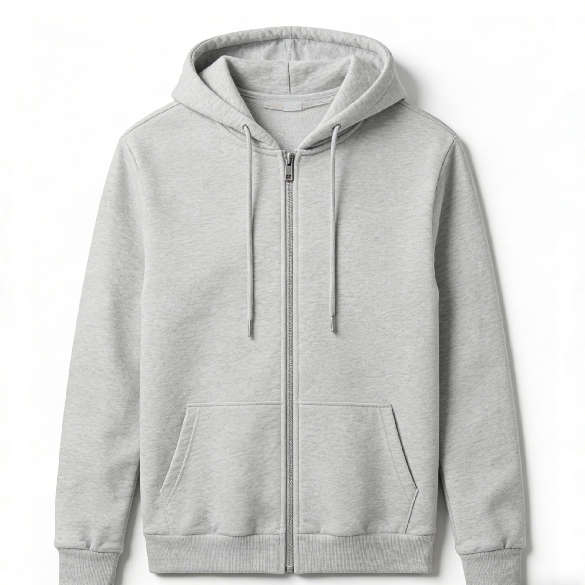 

Men s Spring/Autumn Basic Solid Color Zip-Up Hoodie! Heavyweight Cotton Drawstring Kangaroo Pocket Loose-Fit Jacket, Multi-Color Versatile Top S