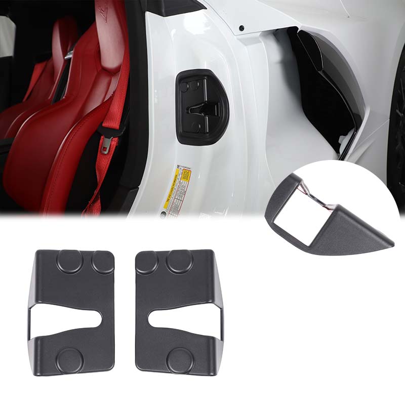 For Chevrolet Corvette C8 2020-2026 Matter Black Car Inner Door Lock Cover Buckle Protection Trim Decorative Accessories