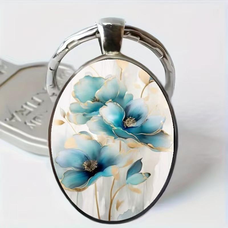 

Fashion Alloy Keychain Pendant Round Metal Key Ring One Size