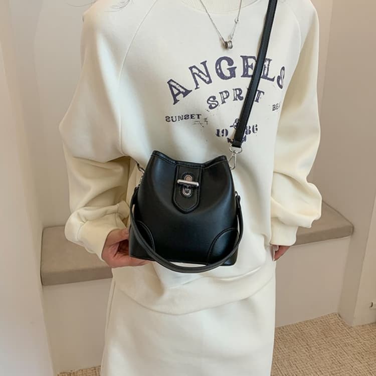 Color matching denim mini bucket bag women's messenger bag