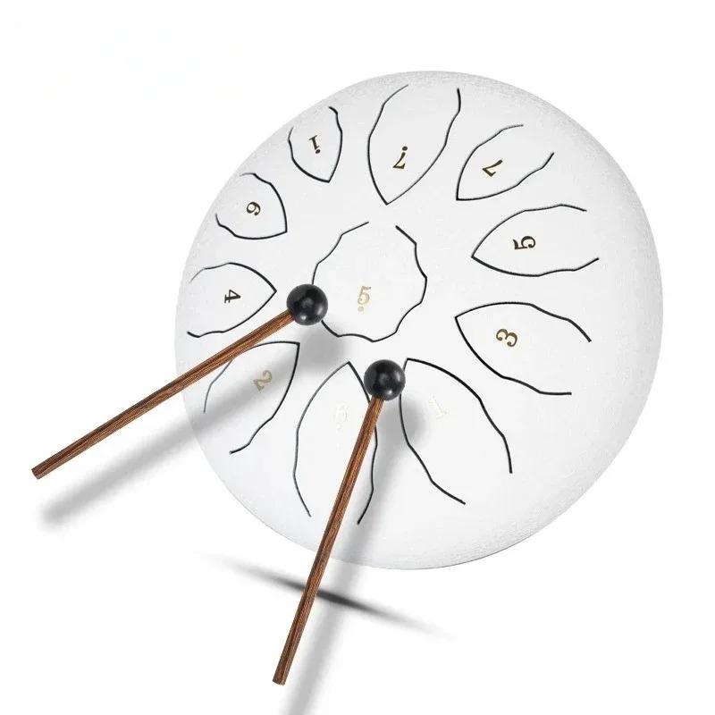 8 Inch 11 Note Steel Drum Professional Percussion Instruments Portable Meditation Sound Therapy Accessories Tongue Drums