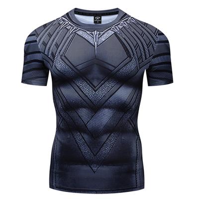 Vysoce kvalitní polyesterové pánské běžecké triko 3D potisk Panther Rychleschnoucí fitness košile Tréninkové oblečení Cvičení Gym Sportovní košile Top