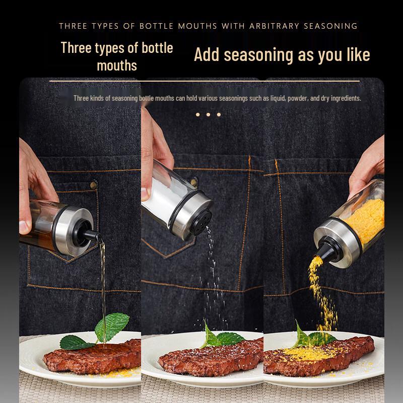 SMVP 6-Piece Glass Spice Jar Set with Rotating Rack