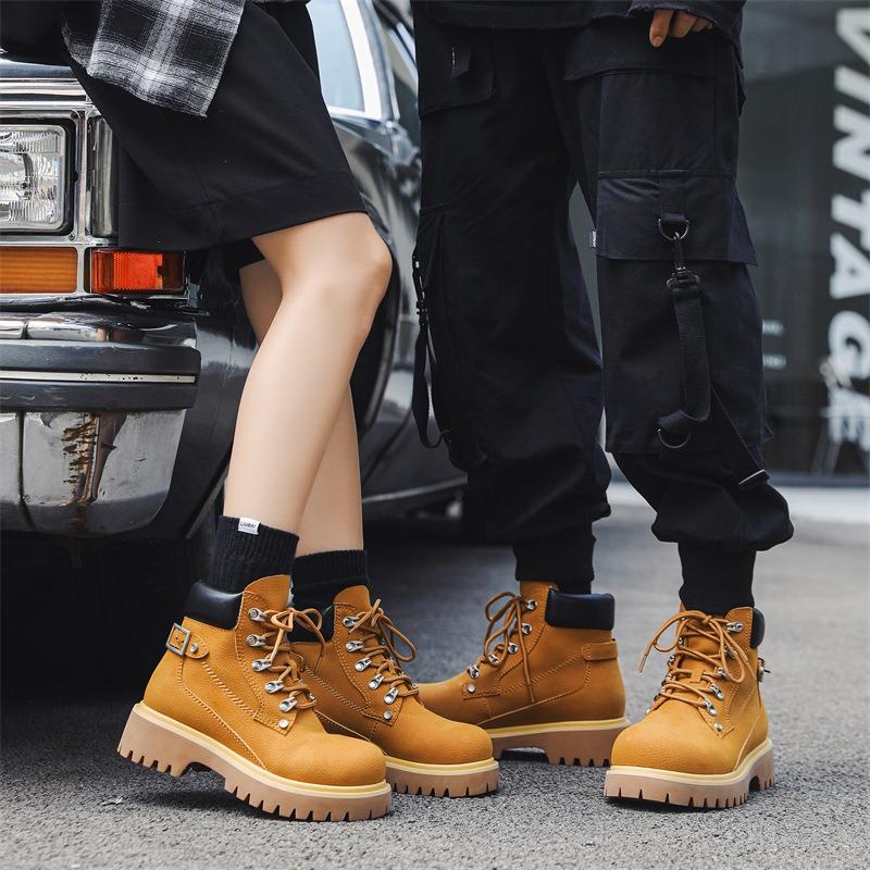 3518 Martin Boots Thick-soled Heightening High-top Locomotive Tooling Retro Lace-up Outdoor Mountaineering Boots Rhubarb Boots