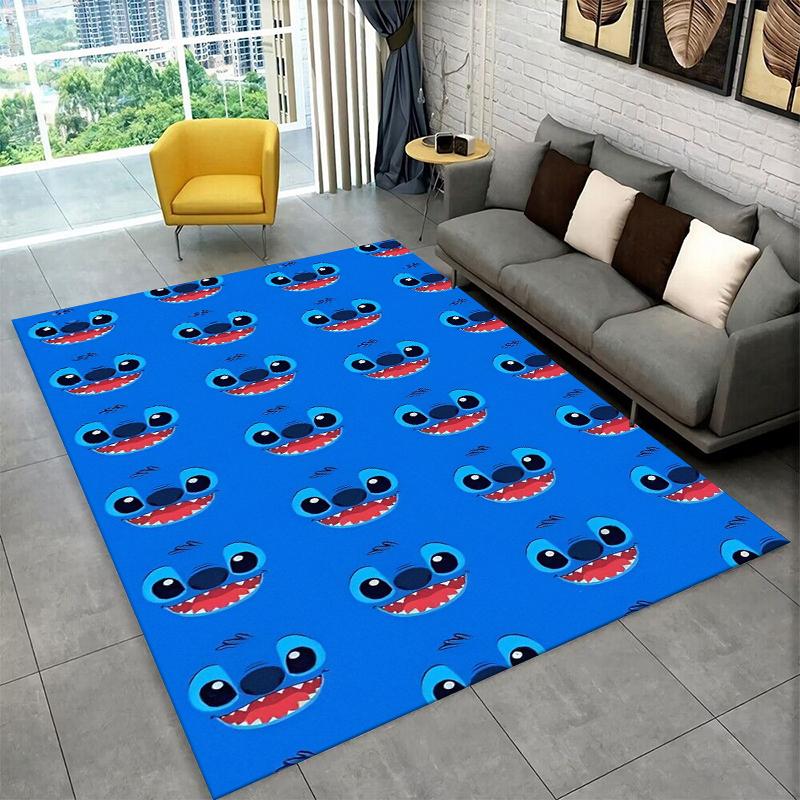 Cute S-Stitch Cartoon Non-Slip Area Rug for Living Room,Bedroom,Playroom,Soft Carpet Floor Mat Home Decor Rug Kids Room Gift