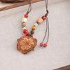 Retro Natural Fruit Blood Vine Piece Pendant Necklace Women'S Autumn And Winter Niche Fashion Beaded Long Sweater Chain