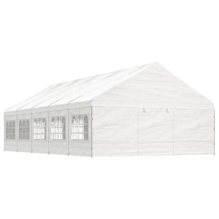 VidaXL Belvédère avec toit blanc 11,15x5,88x3,75 m polyéthylène 3155497