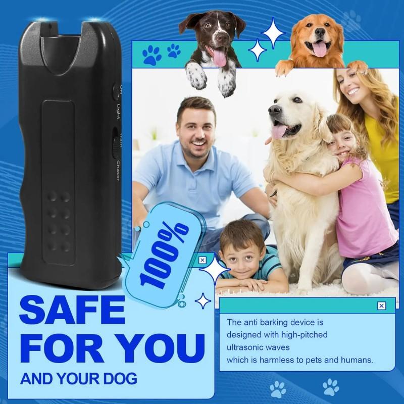 Ultrasonic Anti Barking Device Handheld Bark Control Training Tool with LED Light Dog Barking Deterrent Device for Small Medium Dogs