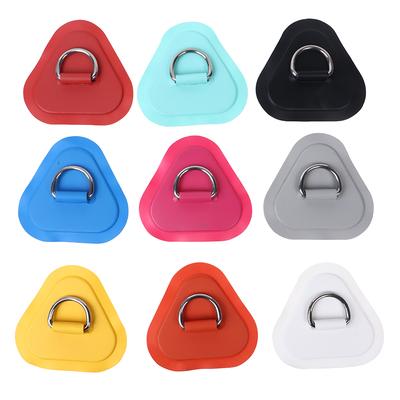 1Pc Surfboard Dinghy Boat Pvc Patch With Stainless Steel Triangle D Ring Patch Inflatable Boat Patch Canoe Deck Rigging Sup