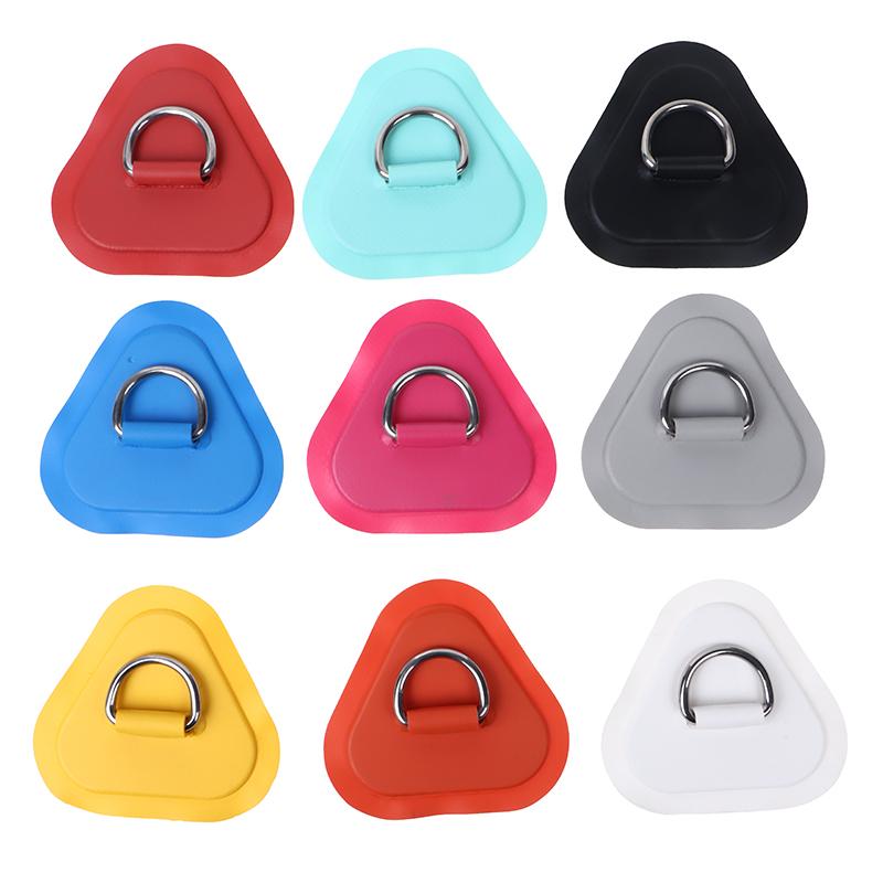 1Pc Surfboard Dinghy Boat Pvc Patch With Stainless Steel Triangle D Ring Patch Inflatable Boat Patch Canoe Deck Rigging Sup