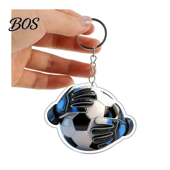 Fußball Schlüsselanhänger Anhänger Anhänger, Torwarthandschuhe Ball Design Schlüsselanhänger, Realistischer Halter Sport Zubehör für Fans Rucksack