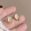 New Opal Round Inlaid with Micro-diamonds, High-end Gentle Champagne Stud Earrings, Ear Jewelry Women