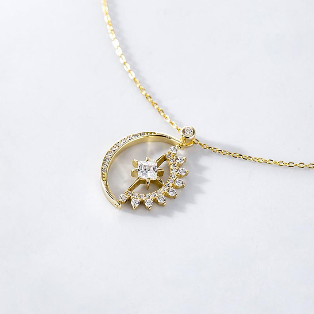Fashion Trendy Light Luxury Niche Design Sense Collarbone Chain Temperament Simple Ins Cold Wind Sun Moon Star Neckl