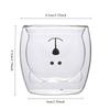 250ml Kreative Glas Tasse aus Hochborosilikatglas Kleine Bär Tasse Damen Sommer Katzenpfoten Tasse Doppellagige Kreative Trinktasse