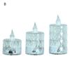 3 Stück Kristall-Kerzenlichter, elektronische flammenlose LED-Licht-Tischlampe für Hochzeitsfeier, Heimdekoration