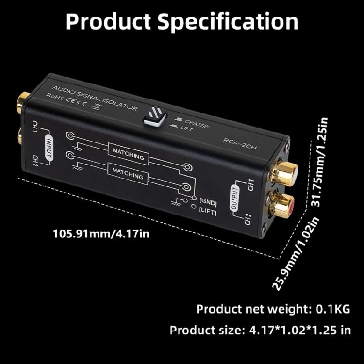 Stereo Sound Enhancer Music Signal Isolator with Ground Looping Isolation for NonDistortion Music Isolation Technology