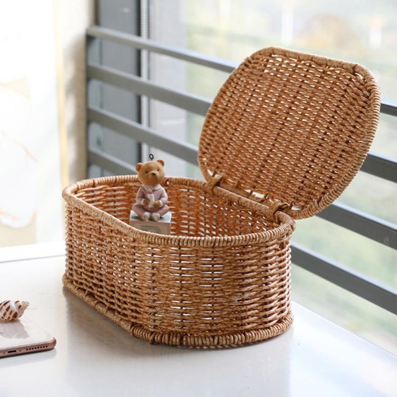 Mehrzweck-Rattan-Handgewebte Aufbewahrungskorb-Designs für Schränke, praktisch für die Heimdekoration und Aufbewahrungslösung