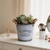 Retro Metall Pflanztopf Blumentopf mit Seilgriffen Antiker Pflanztopf für