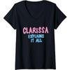 Womens Clarissa Explains It All 2 Color Logo V-Neck T-Shirt
