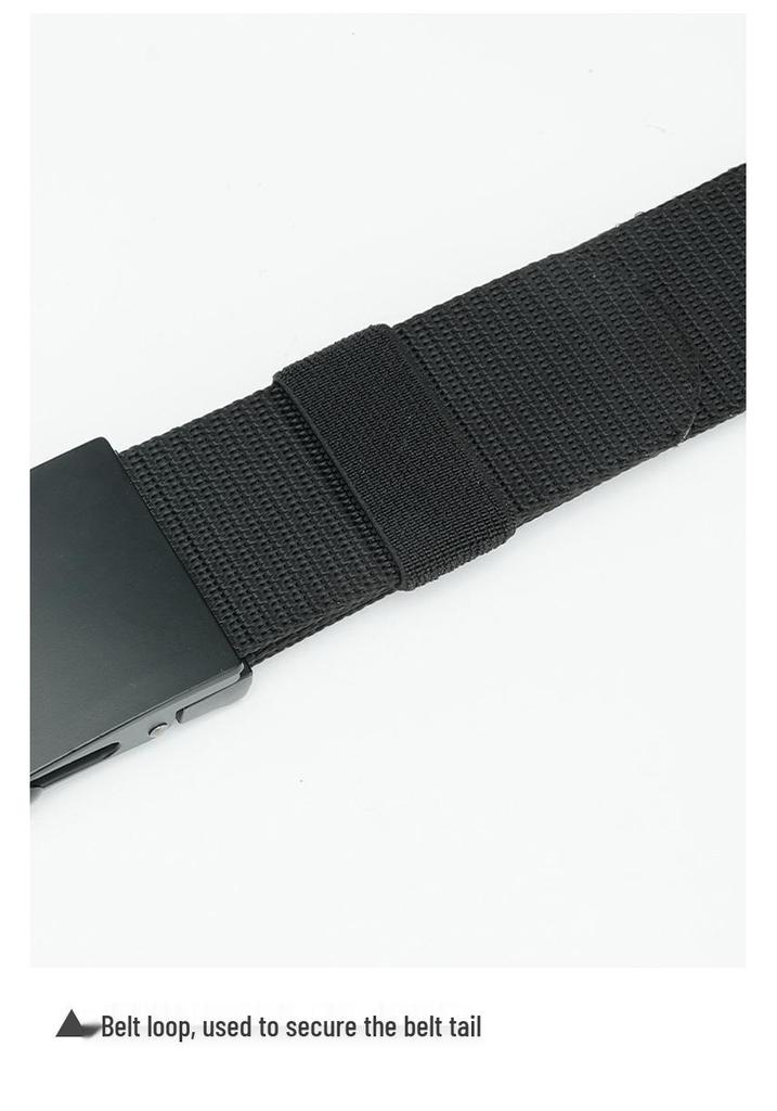 Men's No-Hole Canvas Belt with Automatic Buckle - Versatile Casual Jeans Nylon Leather Belt