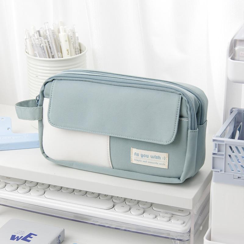 Simple Large Capacity Pen Bag New High School Birthday Department Stationery Bag Student Small Red with the Same Senior School Style Zipper