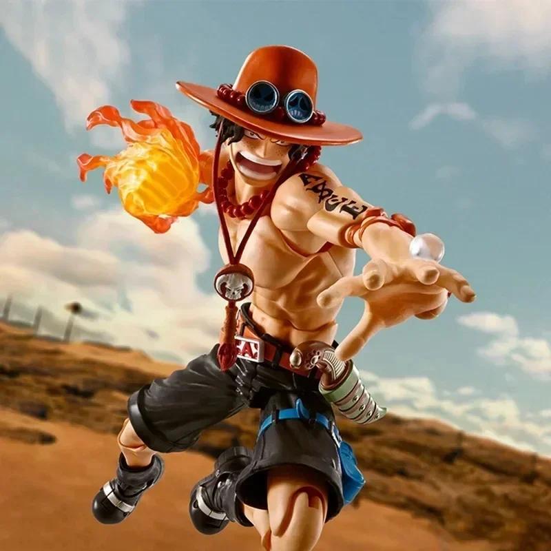 SHF Portgas D. Ace Actionfigur Anime One Piece Feuerfaust Ace Figuren PVC Bewegliche Sammlung Dekoration Modell Spielzeug Geschenk 17cm