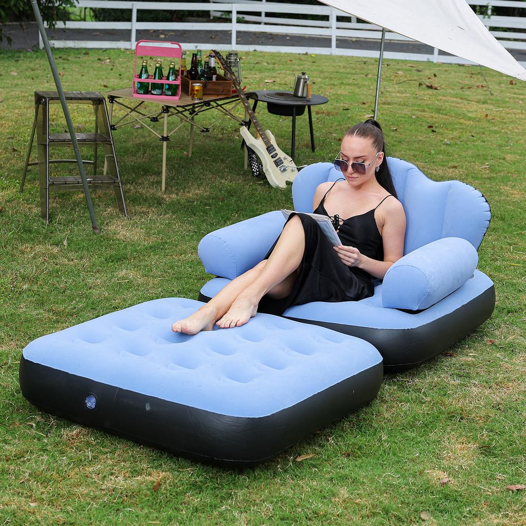 Inflatable Sofa Outdoor Adult Lazy Sofa Multifunctional Five In One Inflatable Bed Convenient Beach Sofa Foldable Lounge Chair