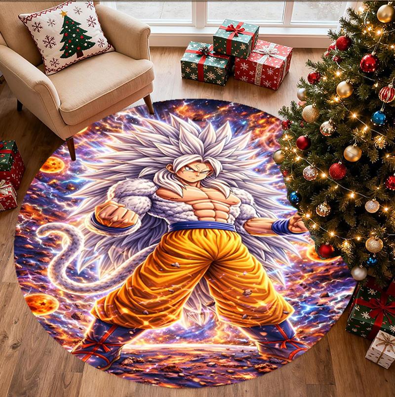 Kulatý koberec s motivem DRAGON BALL, Vnitřní/Venkovní rohožka, na piknik, do herny, ložnice, kanceláře, obývacího pokoje, Dekorace do domácnosti, Dárek k narozeninám
