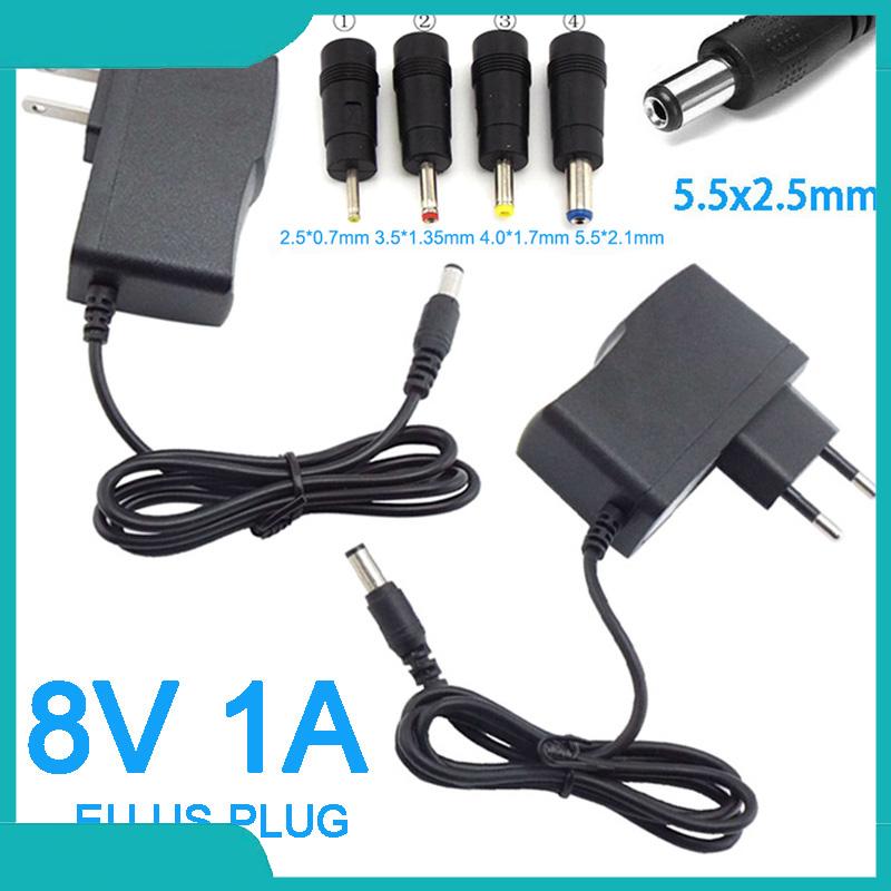 

XHF13JM DC 8 В 1A AC 110 В-240 В преобразователь питания Зарядное устройство 5,5*2,1 мм 4,0*1,7 мм 3,5*1,35 мм 2,5*0,7 мм вилка адаптера переменного и постоянного тока