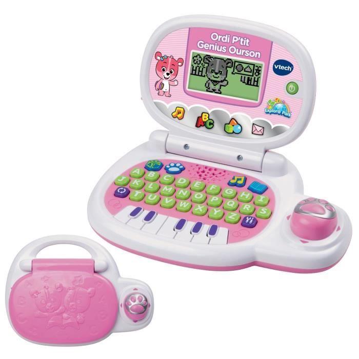 Vtech - ordi p'tit genius ourson rose - ordinateur éducatif enfant - de 2 à 5 ans