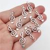 15pcs 26x10mm Antique Silver Color Musical Note Charms Pendants for Handmade DIY Necklace Bracelets Jewelry Making