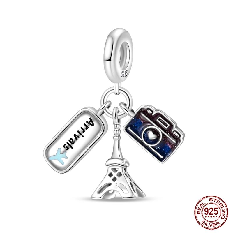 Copper Luminous Star Lantern Fish Charms Beads Fit Qikaola Original Bracelet Camera Eiffel Tower Charms Diy Jewelry