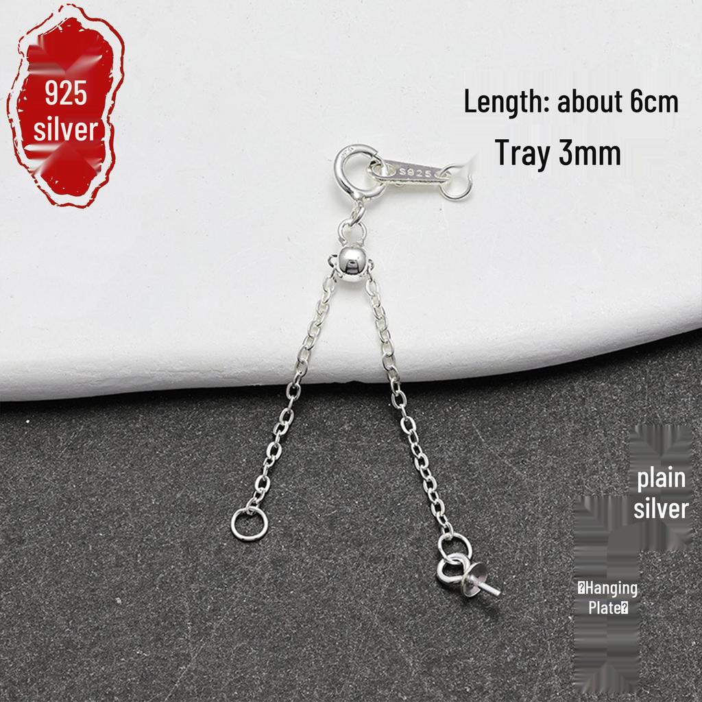 S925 Silver Gold-Plated Adjustable Chain Tray for DIY Accessories