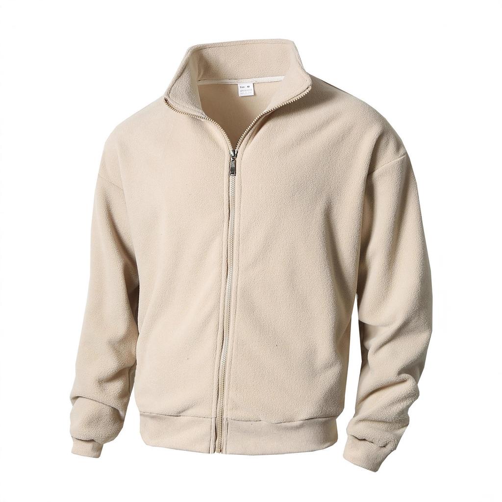 Men S Fleece Lined Zip Up Stand Collar Sweatshirt