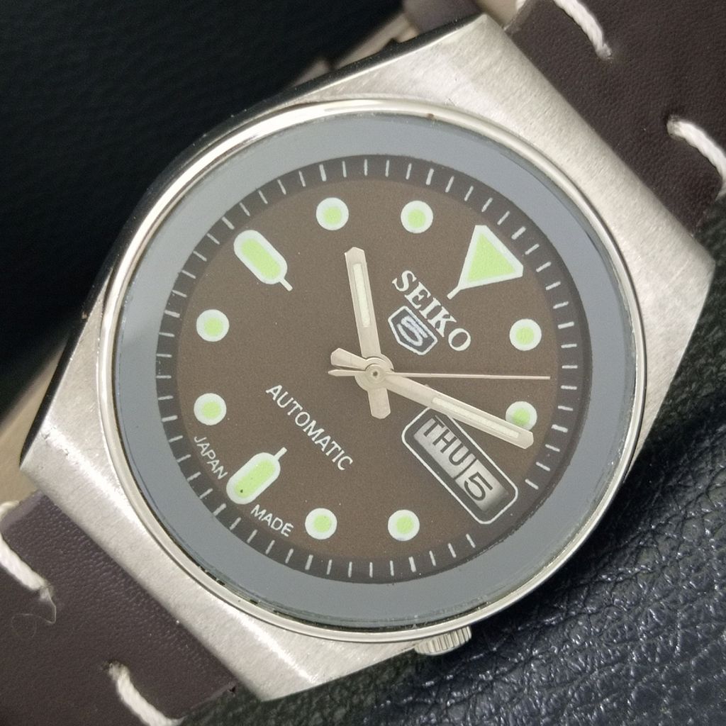 

SEIKO 5 AUTOMATIC JAPAN 6309A VINTAGE MENS BROWN COLOR DIAL WATCH a702504-1 R126-a702504