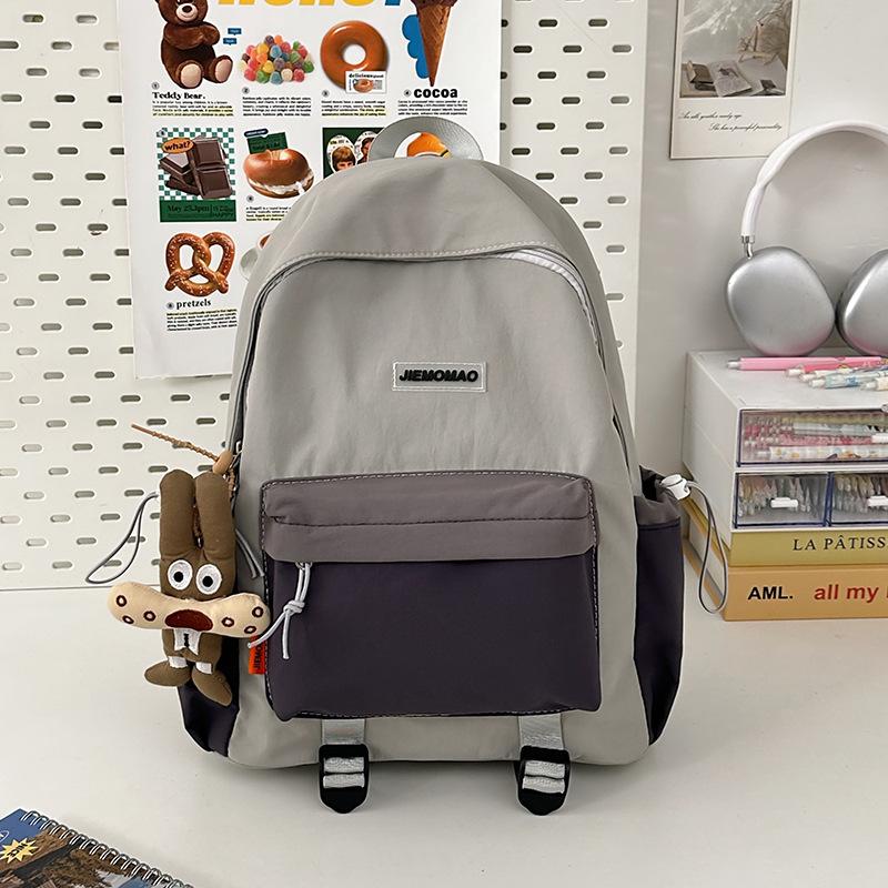Schoolbag Korean Ins Simple and Versatile Commuter Backpack, Junior High School Girls and College Students Backpacking Travel Lightweight New 