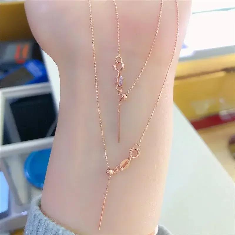 Minimalistisch gestaltete Xiaomi Beads Halskette, Kupfer vergoldet in Roségold, neu in glänzender Halskette mit verstellbaren Accessoires Zirkon