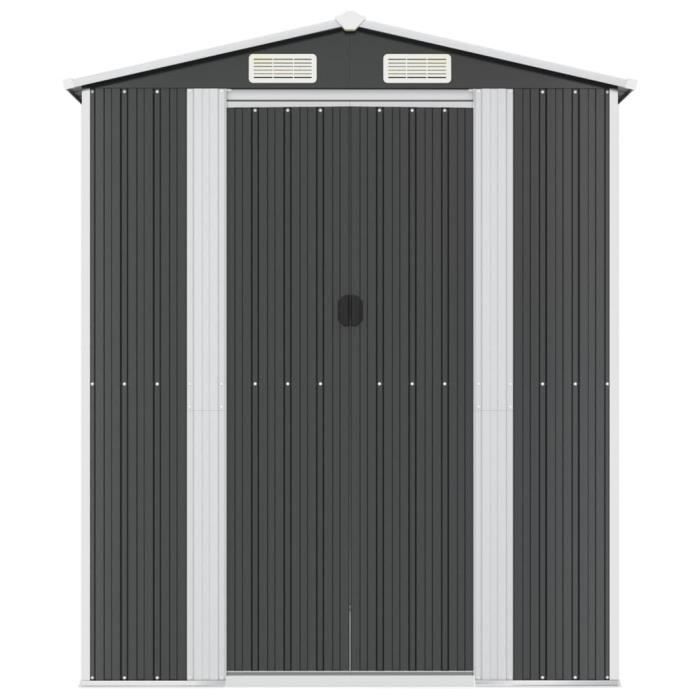 3147452 vidaXL Abri de jardin Anthracite 192x440x223 cm Acier galvanisé