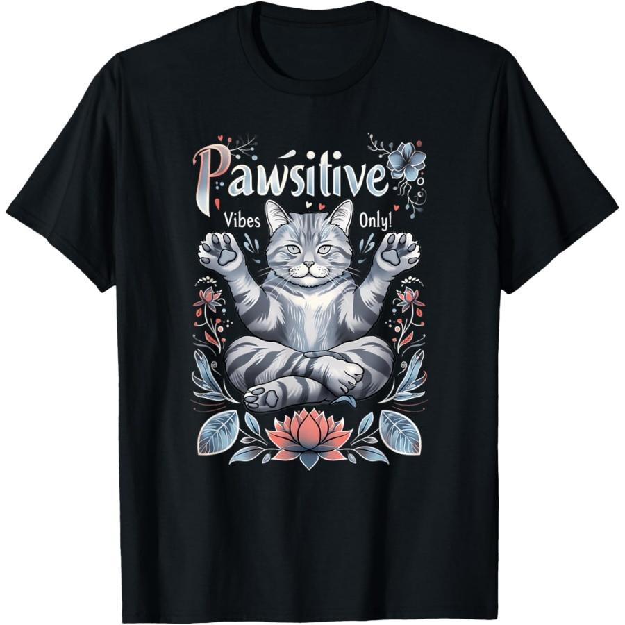 

Pawsitive Vibes Only Yoga Poses Kitten British Shorthair Cat T-Shirt(2) XXXXXL чорний