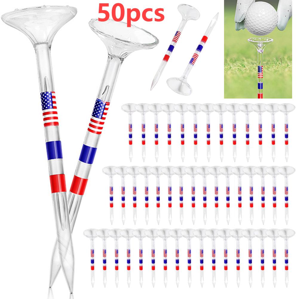 Golf Tees, Transparent Plastic Golf Tees, 3.27inx0.91in Unbreakable Long Golf Tees Bulk Golf Accessories For Men Women Outdoor Training 50PCS/100PCS 50PCS#1