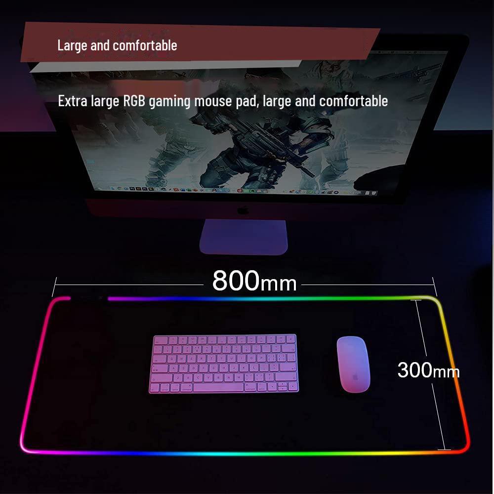 RGB-Gaming-Schreibtischunterlage – Übergroßes leuchtendes Mauspad für Jungen und das Büro