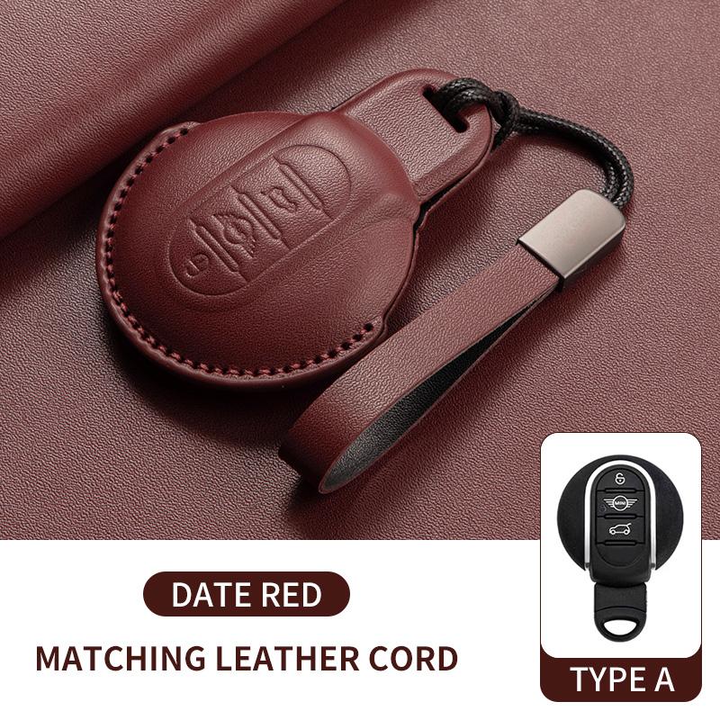 Kožený kryt na klíče od auta pro BMW MINI COOPER S ONE JCW F54 F55 F56 F57 F60 CLUBMAN COUNTRYMAN Držák na dálkový ovladač Shell Keychain