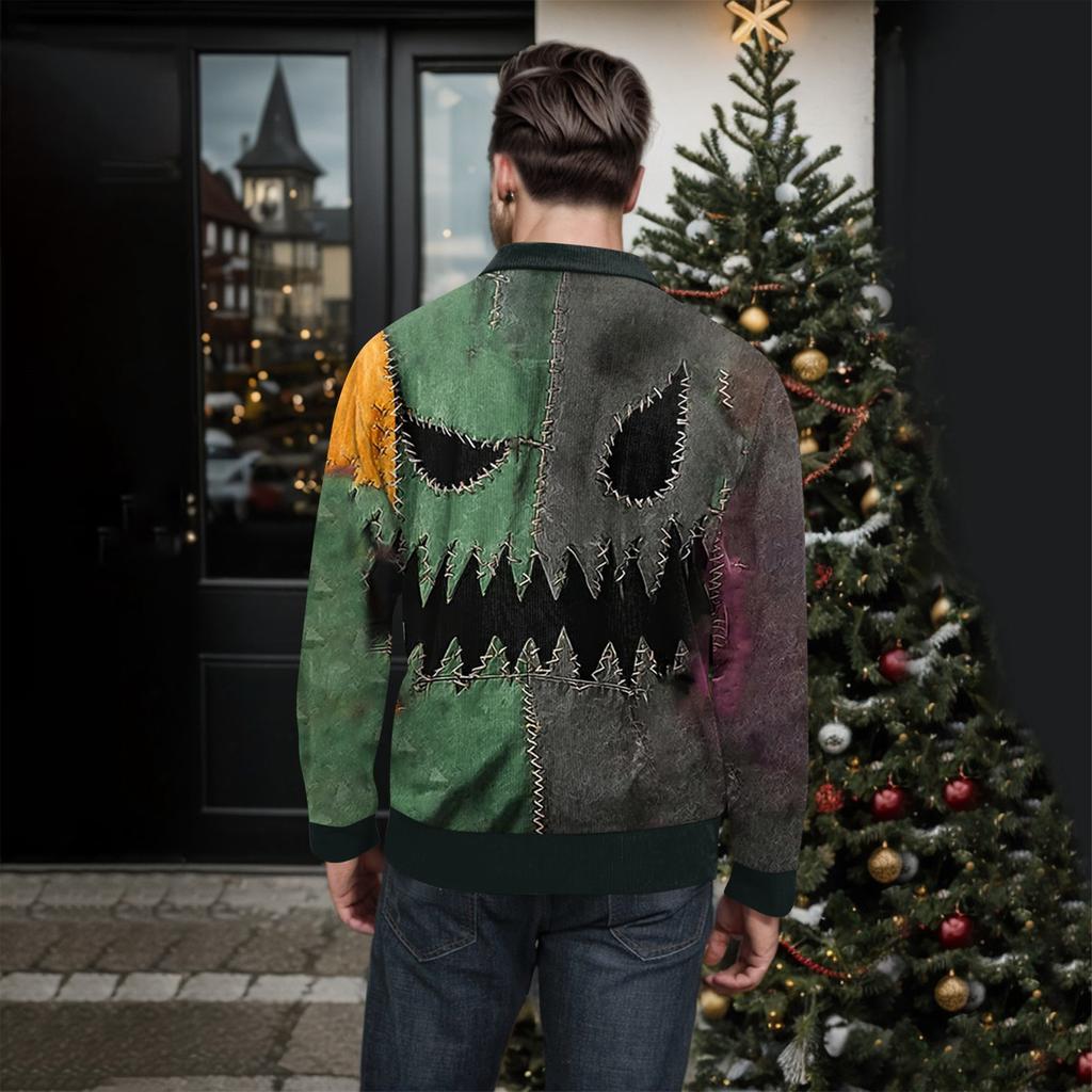 Men's Halloween Printed Corduroy Button Shirt