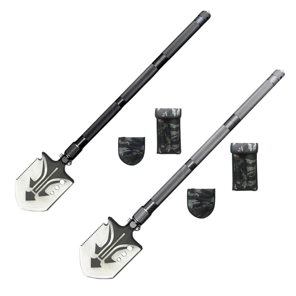 Survival Shovel Axe, Outdoor Survival Pocket Tool Extended Handle Survival Axe, Storage Bag for Camping, Backpacking, Emergency