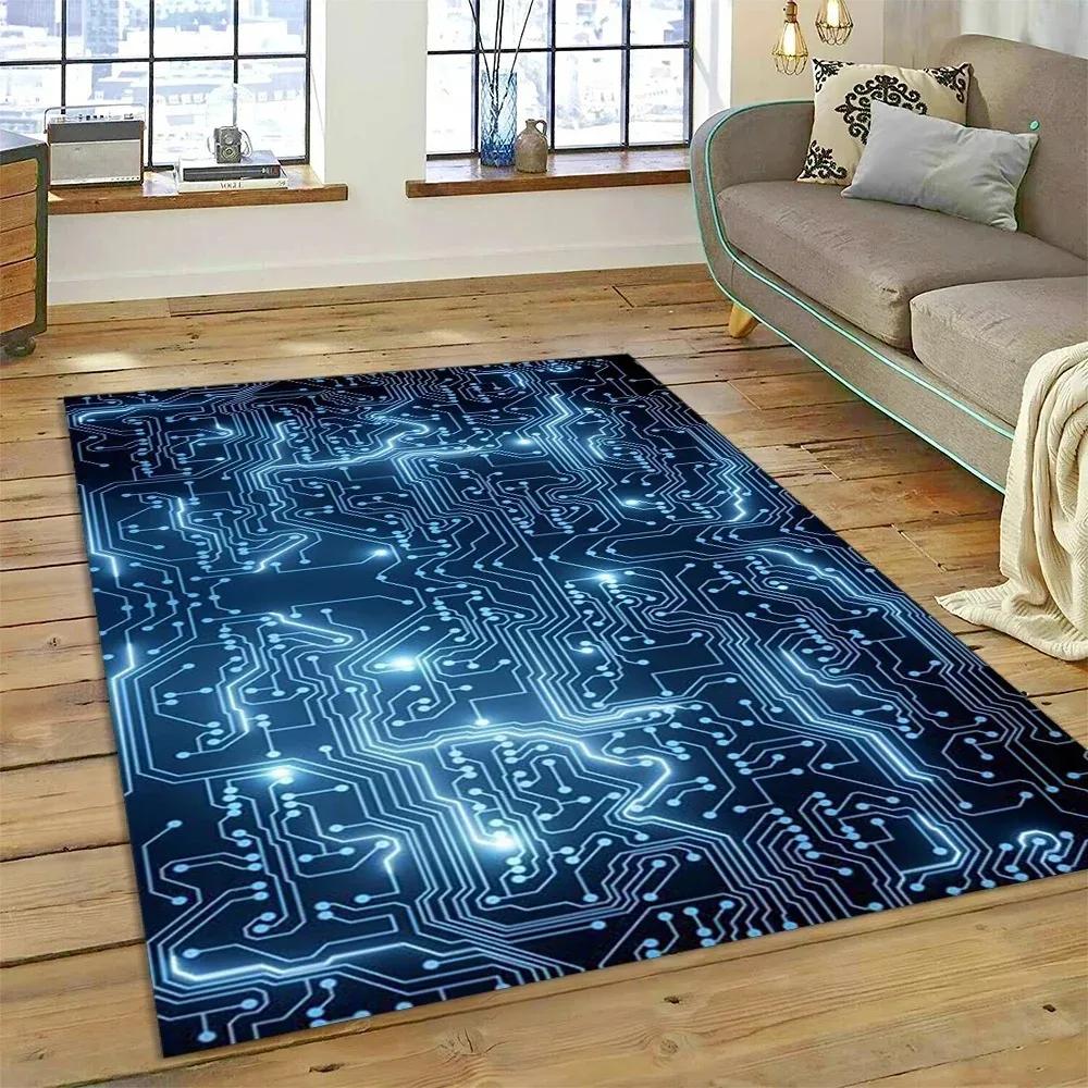Chip Circuit Board Carpet Rug for Home Living Room Bedroom Sofa Doormat Kitchen Decor Child Paly Area Rug Non-slip Mat