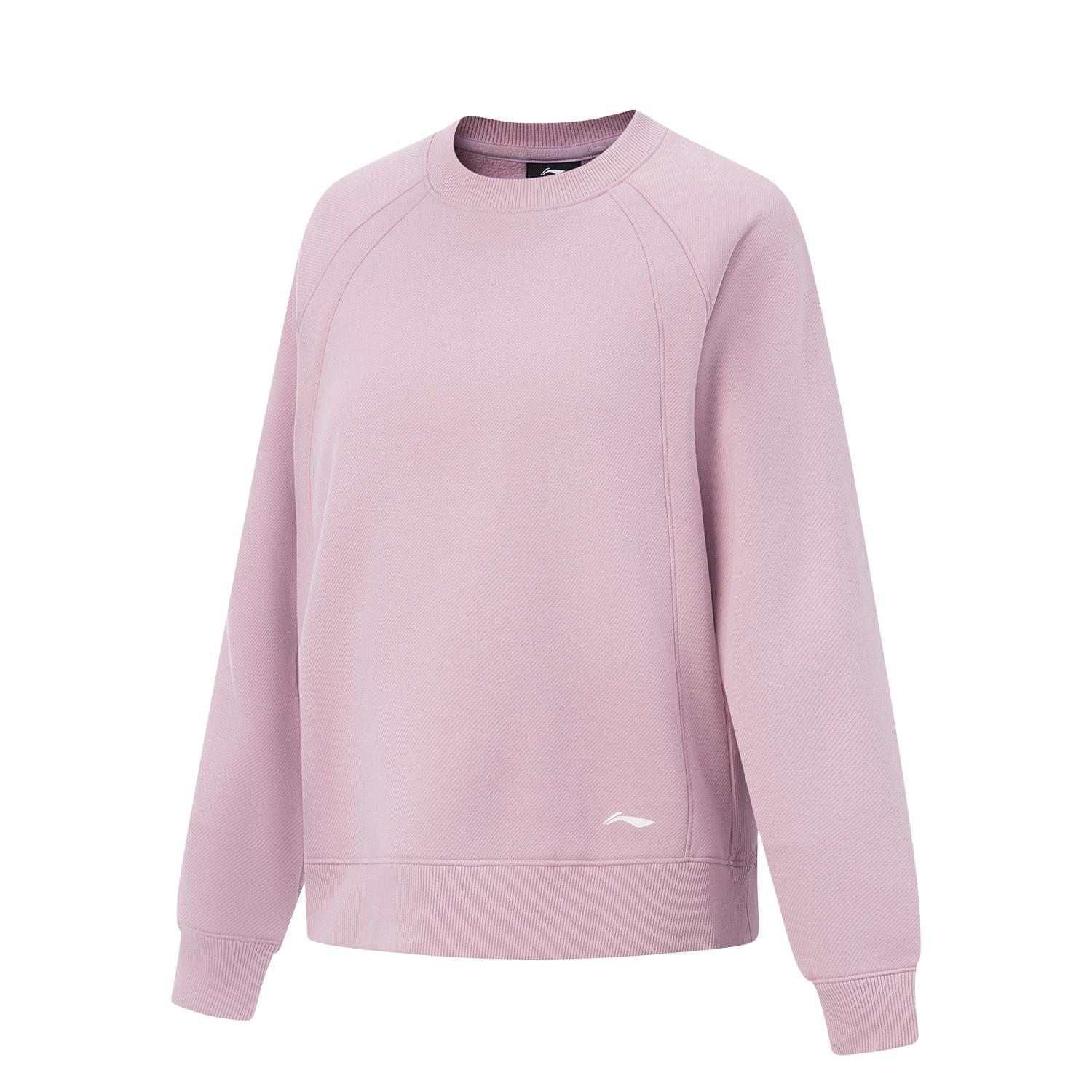

Li Ning Fitness Series Fleece Warm Lock Temperature Dry Long Sleeve Loose Round Neck Sweatshirt Women sweatshirt AWDV948-5 M