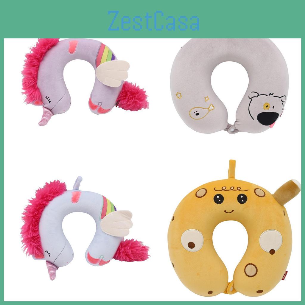 Unicorn Kids U Shape Pillow With Memory Foam And Soft Elastic Cover For Rest