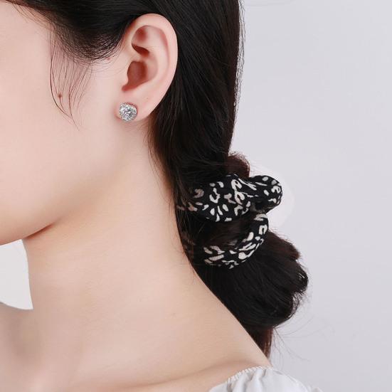 Heart Shape Earrings Full Diamond Effect Micro-Setting Love Zirconia Stud Earrings Romantic Jewelry for Women Girls Everyday Wear Anniversary Gift