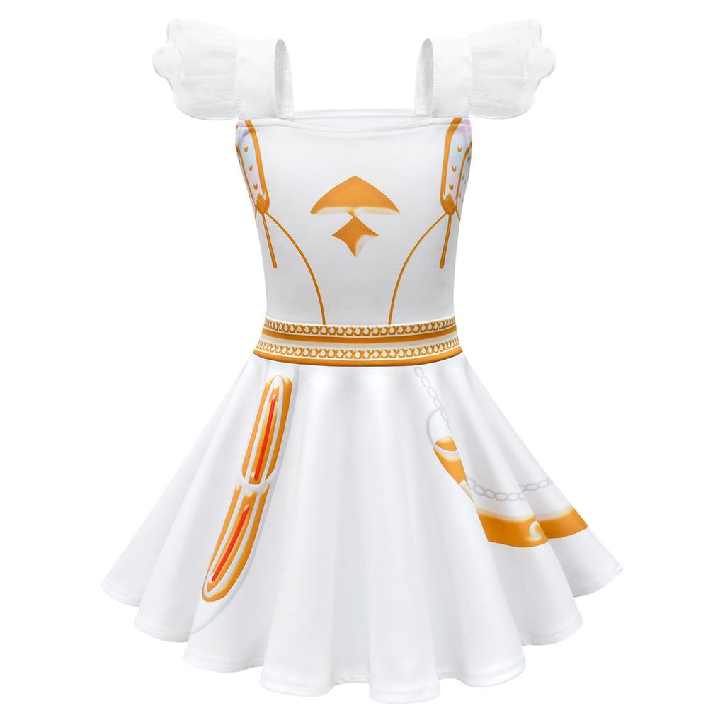 Kids Girls Casual Cute Cartoon Print Vest Sleeveless Dress Dance Cosplay Wear