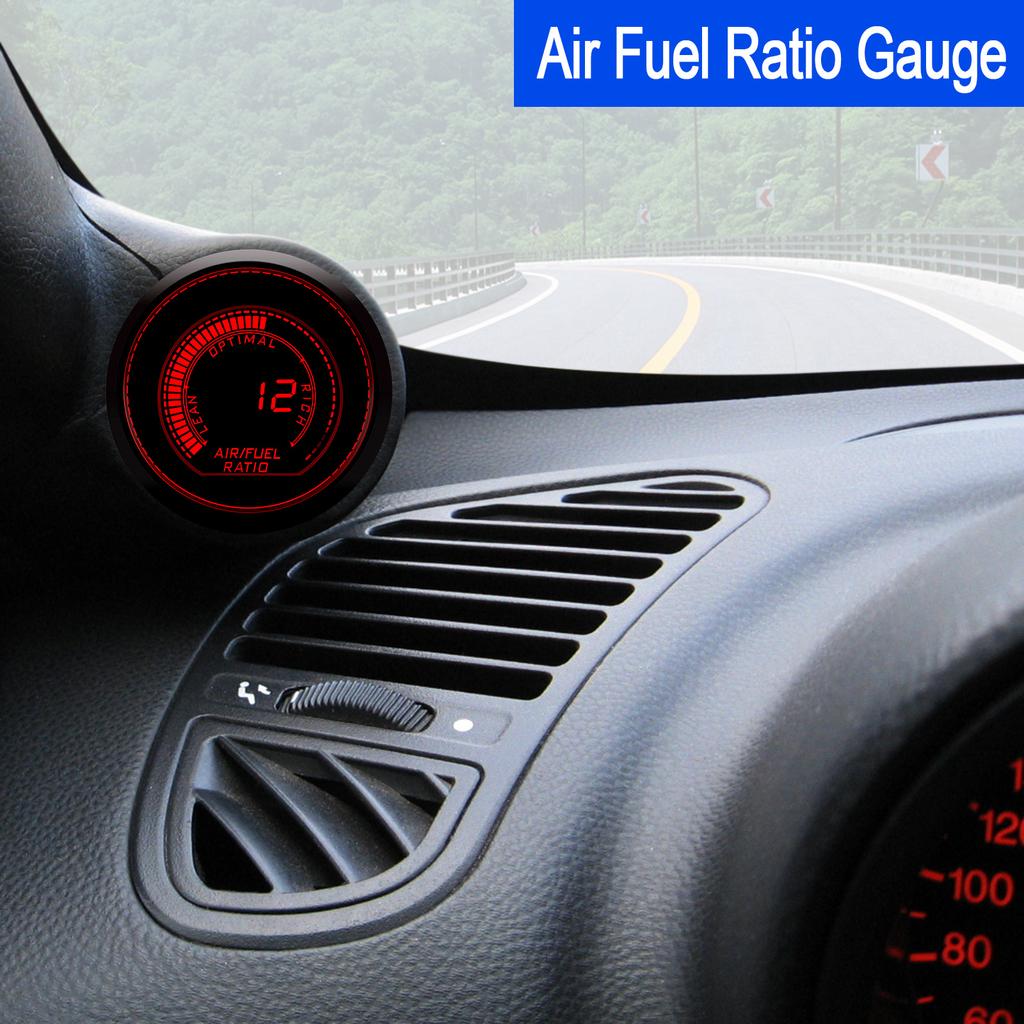 Blue/Red Dual LED Racing Air Fuel Ratio Gauge Kit 52mm AFR Digital Display With Narrowband O2 Oxygen Sensor OE:0258006028 12V